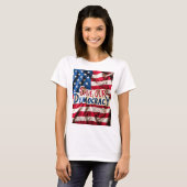 Save Democracy beschuldigt Trump T-shirt (Voorkant volledig)