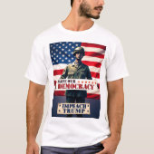 Save Democracy beschuldigt Trump T-shirt (Voorkant)