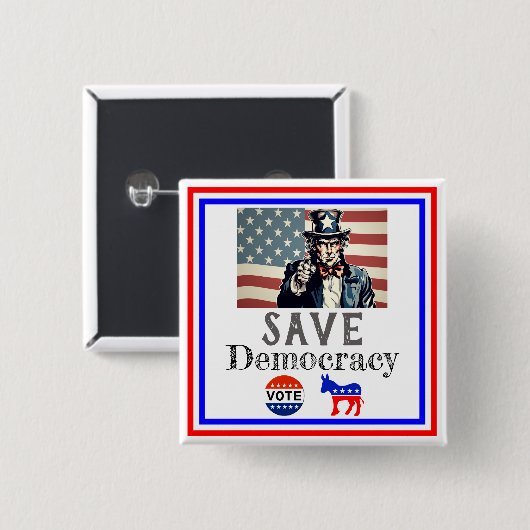 Save Democracy Button (Voorkant /achterkant)