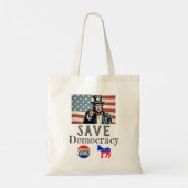 Save Democracy Canvas tas (Achterkant)