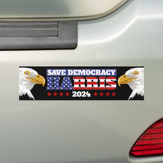 Save Democracy - Harris 2024 Bumpersticker (Op auto)