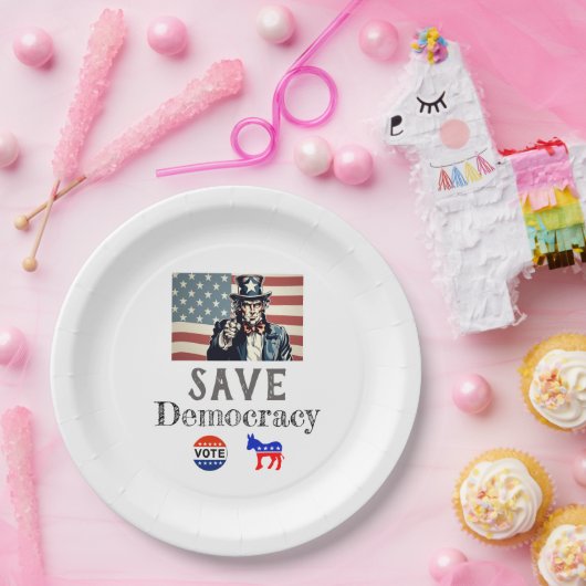 Save Democracy Paper Bord (Feest)