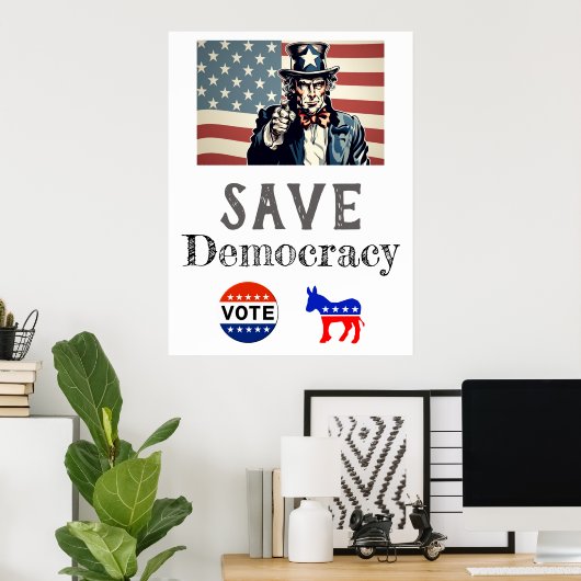 Save Democracy Poster (Thuiskantoor)