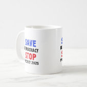 Save Democracy Stop Project 2025 Verkiezingsgesche Koffiemok (Voorkant links)