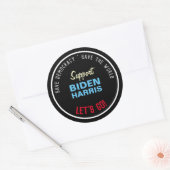 Save Democracy Support BIDEN HARRIS Ronde Sticker (Envelop)