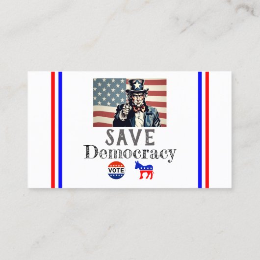 Save Democracy Visitekaartje (Achterkant)