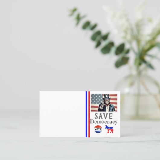 Save Democracy Visitekaartje (Staand voorkant)