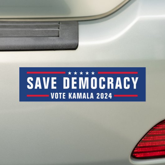 SAVE DEMOCRACY VOKTE KAMALA 2024 BUMPERSTICKER (Op auto)