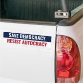Save Democracy Weersta Autocratie - Anti-Trump Bumpersticker (Op Truck)