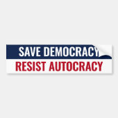 Save Democracy Weersta Autocratie - Anti-Trump Bumpersticker (Voorkant)