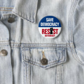 Save Democracy Weersta Autocratie - Anti-Trump Ronde Button 5,7 Cm (In situ)