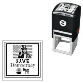 Save Democracy Zelfinkkend Rubber Stamp Zelfinktende Stempel (In situ)