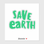 Save Earth day Typography, Eco Environmental  Sticker (Vel)