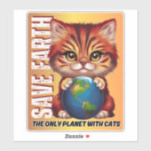 SAVE EARTH De enige planeet met katten - Sticker (Vel)