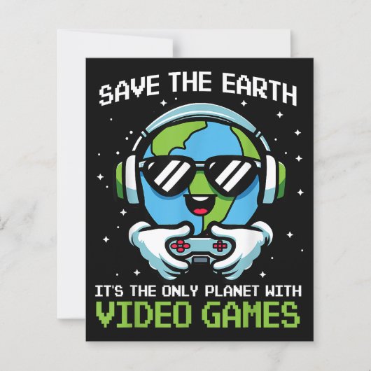 Save Earth Gamer Design - Grappige Earth Day Video (Voorkant)