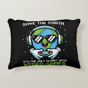 Save Earth Gamer Design - Grappige Earth Day Video Accent Kussen