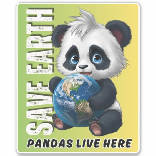 SAVE EARTH Panda's leven hier - Earth Day Sticker (Voorkant)