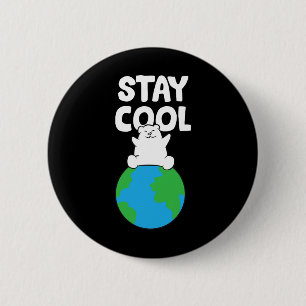 Save Earth Polar Beer Blijf Cool Glol Warming Pola Ronde Button 5,7 Cm