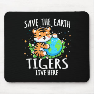 Save Earth Tijgerontwerp - Grappig Dierendag Muismat