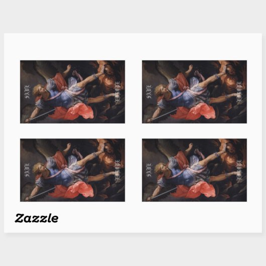 "SAVE EUROPE" Aartsengel Michael Rechthoekige Sticker (Vel)