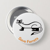 Save FERRETS - Bedreigde dieren grafiek - Ronde Button 7,6 Cm (Voorkant /achterkant)