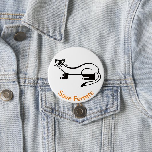 Save FERRETS - Bedreigde dieren grafiek - Ronde Button 7,6 Cm (In situ)