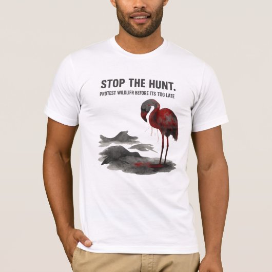 Save Flamingos in Iraq – Protect Wildlife Awarenes T-shirt (Voorkant)