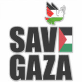 SAVE GAZA Auto Sticker (Voorkant)