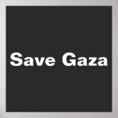 Save Gaza Eenvoudige tekst die Gaza Palestina onde Poster (Voorkant)