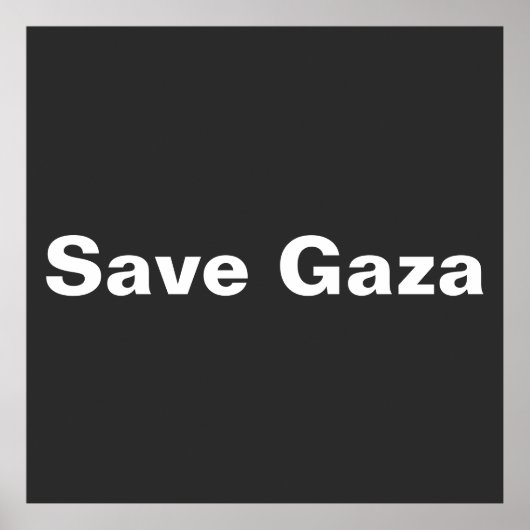 Save Gaza Eenvoudige tekst die Gaza Palestina onde Poster (Voorkant)