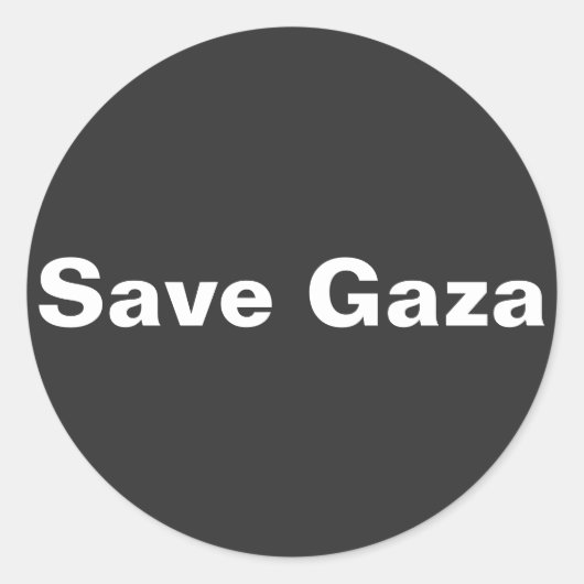 Save Gaza Eenvoudige tekst die Gaza Palestina onde Ronde Sticker (Voorkant)