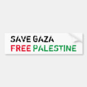 Save Gaza Gratis Palestina rood groen zwart wit Bumpersticker (Voorkant)