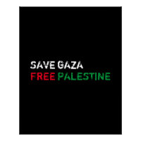 Save Gaza Gratis Palestina wit rood groen zwart