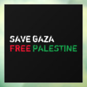 Save Gaza Gratis Palestina wit rood groen zwart Raamsticker (Vel 3)