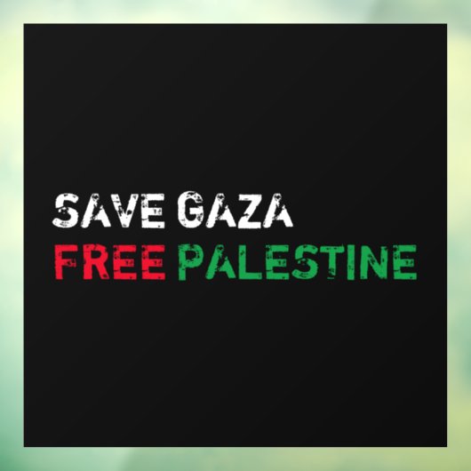 Save Gaza Gratis Palestina wit rood groen zwart Raamsticker (Vel 3)