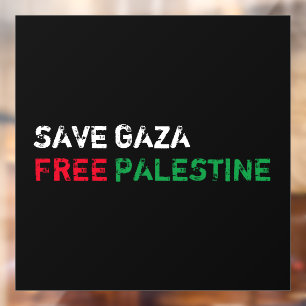 Save Gaza Gratis Palestina wit rood groen zwart Raamsticker