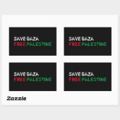 Save Gaza Gratis Palestina wit rood groen zwart Rechthoekige Sticker (Vel)