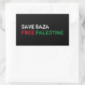 Save Gaza Gratis Palestina wit rood groen zwart Rechthoekige Sticker (Tas)