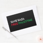 Save Gaza Gratis Palestina wit rood groen zwart Rechthoekige Sticker (Envelop)