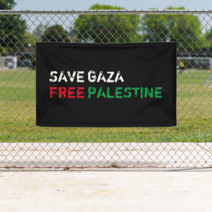 Save Gaza Gratis Palestina wit rood groen zwart Spandoek