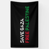Save Gaza Gratis Palestina wit rood groen zwart Spandoek (Verticaal)