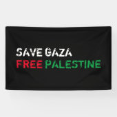 Save Gaza Gratis Palestina wit rood groen zwart Spandoek (Horizontaal)
