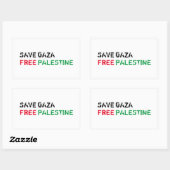 Save Gaza Gratis Palestina zwart rood groen wit Rechthoekige Sticker (Vel)