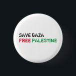 Save Gaza Gratis Palestina zwart rood groen wit Ronde Button 3,2 Cm<br><div class="desc">Save Gaza Free Palestine zwart rood groen distressed grunge typografie moderne witte pin knop. Beschikbaar in vele kleuren en stijlopties.</div>