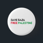 Save Gaza Gratis Palestina zwart rood groen wit Ronde Button 3,2 Cm<br><div class="desc">Save Gaza Free Palestine zwart rood groen distressed grunge typografie moderne witte pin knop. Beschikbaar in vele kleuren en stijlopties.</div>
