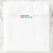 Save Gaza Gratis Palestina zwart rood groen wit Ronde Sticker (Tas)