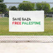 Save Gaza Gratis Palestina zwart rood groen wit Spandoek (Insitu)