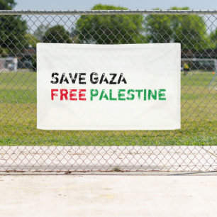Save Gaza Gratis Palestina zwart rood groen wit Spandoek