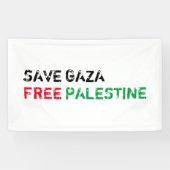 Save Gaza Gratis Palestina zwart rood groen wit Spandoek (Horizontaal)