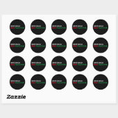 Save Gaza Gratis Palestina zwart wit rood groen Ronde Sticker (Vel)